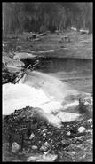 Shuswap Falls dam construction with work camp in background