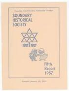 Fifth report of the Boundary Historical Society