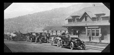 Reception for Lord and Lady Byng at Okanagan Landing C.P.R. station