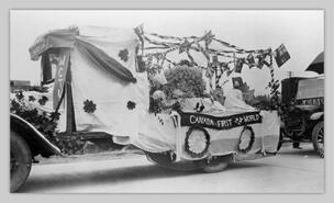 "Canada first in the world" float