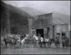 Pack train at Slocan City Pioneer Stable