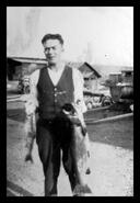 Bert Thorburn with his catch of fish