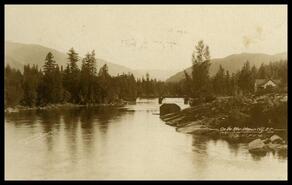 First bridge for wagons over the Slocan River