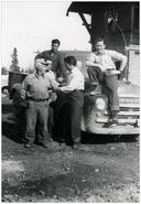 Jim Parks, Ronny Bell and three Italian boys brought to work in the mine