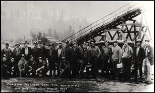 Group of coal miners at Princeton Tulameen Mine