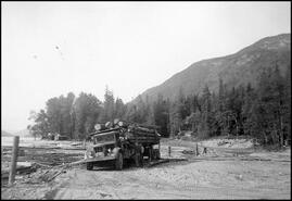 Logging truck at Mabel Lake at Noisey Creek