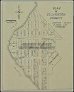 Plan of Silverton town site, showing block and some lot numbers