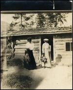 Ada Griffiths and Jennie McKay at Jack Hurst's cabin, Columbia Valley
