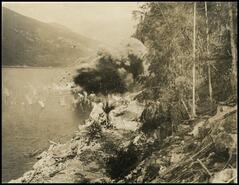 Blasting during construction of the Slocan/Silverton road
