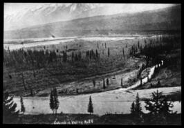 Earliest view of Golden townsite and Columbia Valley