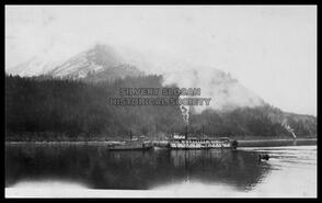 Launching of S.S. Rosebery with S.S. Slocan