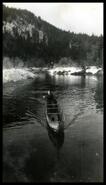 Bert Collis canoeing on Eagle River at Taft