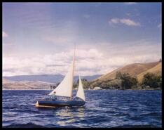 Ken Peters sailing, Okanagan Landing