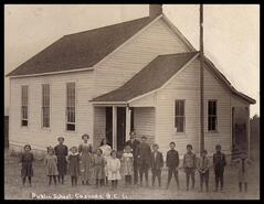 Students and teachers in front of Public School, Cascade, B.C.