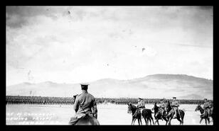 Duke of Connaught viewing troops at Camp Vernon