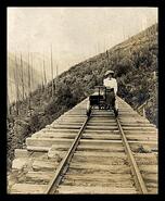 Miss Thompson on  K. & S. Railway handcar