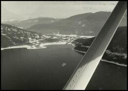 Aerial view of Sicamous in winter