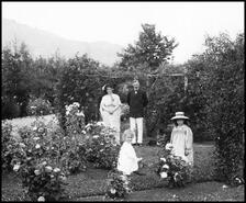 Mr. and Mrs. Ricardo with their children in the gardens of their home at Coldstream Ranch