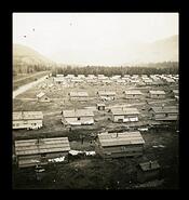 Unidentified Japanese internment camp wood buildings