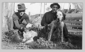 Percy Maundrell and Alex Mears with dogs