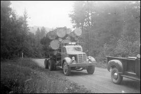 Loaded Baird Bros. logging truck