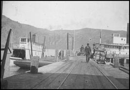 S.S. York motor vessel and S.S. Aberdeen sternwheeler at the Okanagan Landing wharf