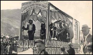 Cristoforo Colombo Lodge float in a 1940s parade
