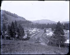 View of downtown Lumby, with the Rams Horn [Ramshorn] Hotel visible on the left side of the street