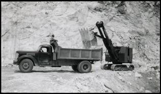 Loading truck at Gypsum Mine