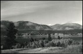 Lake Windermere from east shore looking toward Mt. Tayton, Castle Rock, Mt. Slave and Mt. Bruce