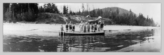 Trail Rangers group in boat at Mable Lake