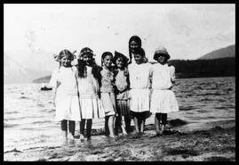 Group of young girls at a waterfront