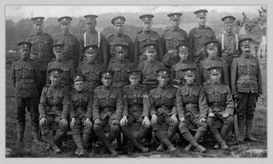 Group photograph of WW I army battalion