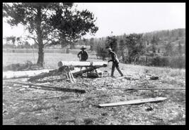 Sawing firewood at Aspen Grove 