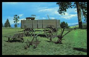 Wagon and farm implements at O'Keefe Ranch
