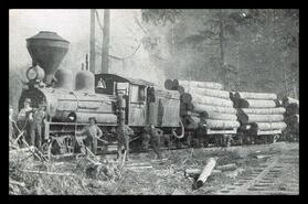Log train, Galena Bay, Arrowhead