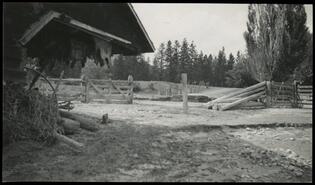 Barn and corrals after flood