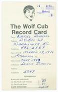 Wolf Cub Record Card, 1984-1986