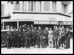 Members of the Canadian Army on leave in the Pigalle area of Paris