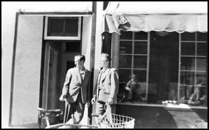 Jack Bush and Ray Hasard outside Sutherlands Bakery