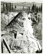 Construction of Rock Creek Canyon bridge