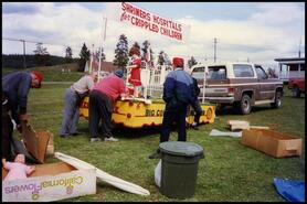 Big Country Shrine Club at 100 Mile House with the float donated from the Trail Rossland Shriners Club
