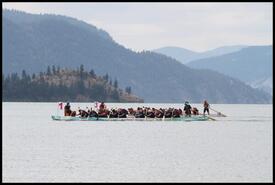 Vernon's Dragon Riders and the Okanagan Indian Band's Nk'mpalqs dragon boats race on Kalmalka Lake