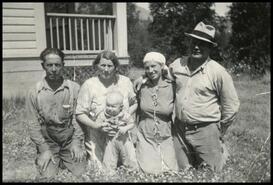 Otto Tiili family and friends on farm