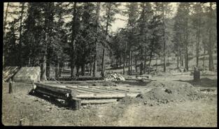 Foundation of Hammond house at Monte Lake