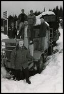 B.C.I.F.M. board members posing with Tiller truck before it was moved to the Forestry Museum