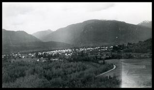 Revelstoke from the hill below Hillcrest Farm (currently Hillcrest Hotel)