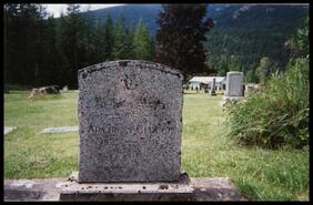 Ada Clough headstone in Slocan Cemetery