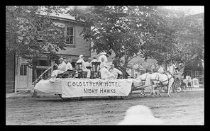 Coldstream Hotel "Night Hawks" float in parade for King's birthday celebration parade