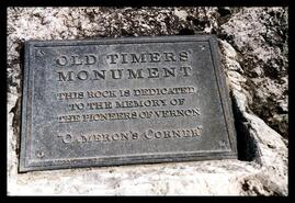 'Cameron's Corner', plaque on 30th Avenue dedicated to the memory of the pioneers of Vernon
